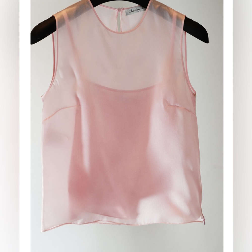 🚩steal authentic Dior Light Pink Sheer Blouse